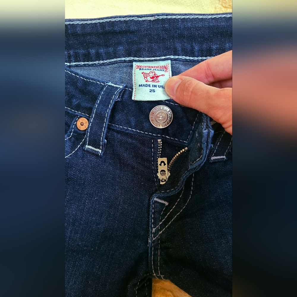 True Religion Indigo Low Rise Skinny Jeans 25 - Picture 2 of 5